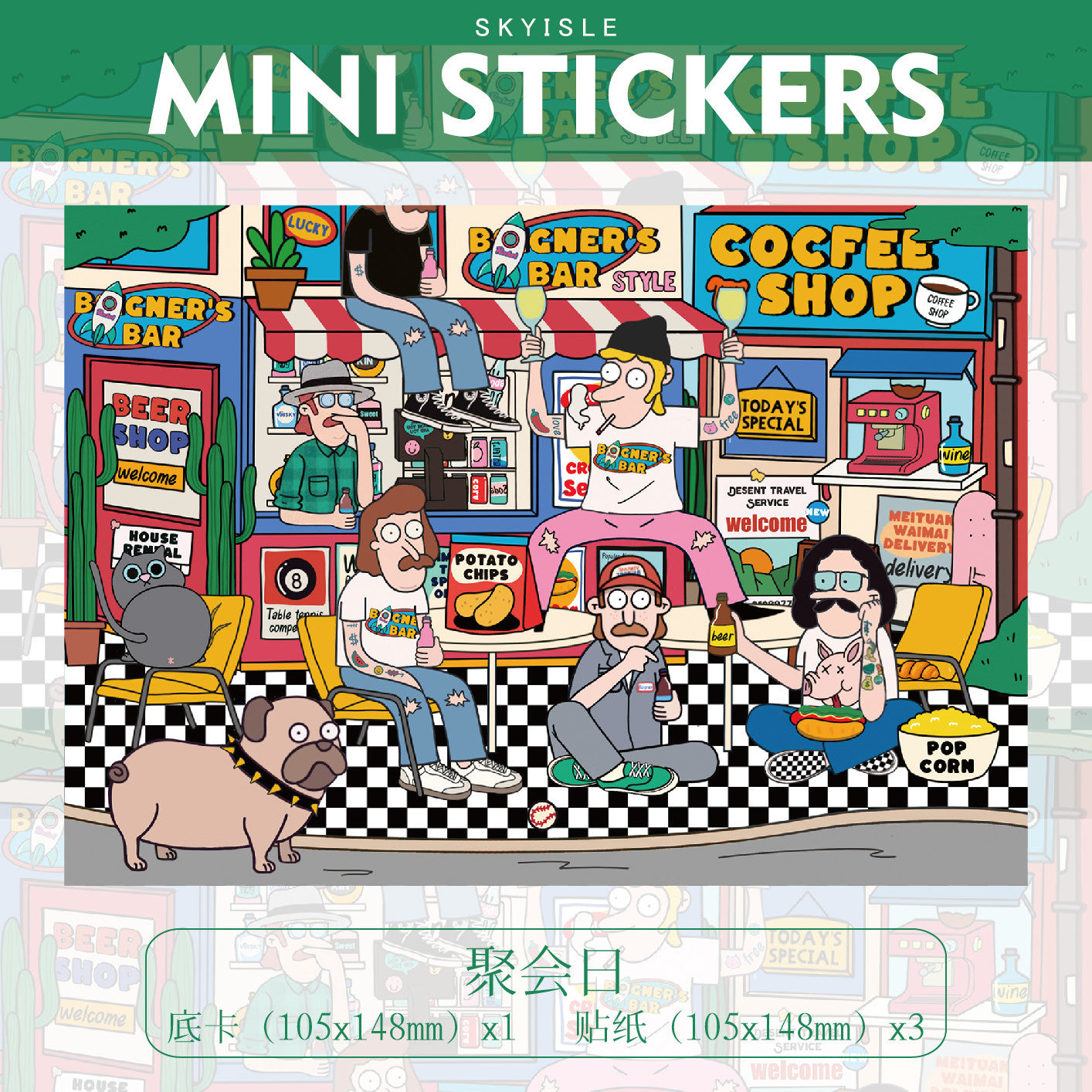 American style-3D scene sticker Modern Youth landscap mini sticker miniature scene handmade DIY decoupage stickers