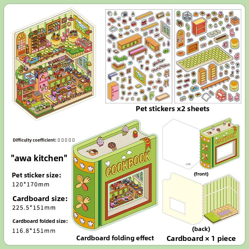 Infeel.Me 2.5D Scenery Stickers Today's Business 19th Edition Fun Journal DIY Scene Stickers
