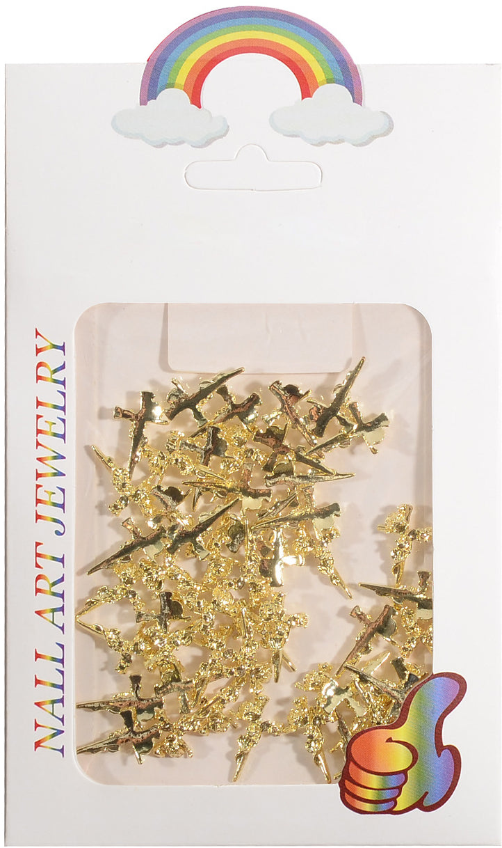 Internet Celebrity Retro Alloy Nail Art Accessories Metal Cross Heart Irregular Baroque Nail Parts Wholesale