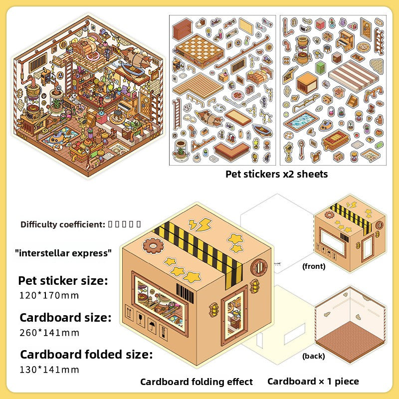Infeel.Me 2.5D Scenery Stickers Today's Business 19th Edition Fun Journal DIY Scene Stickers
