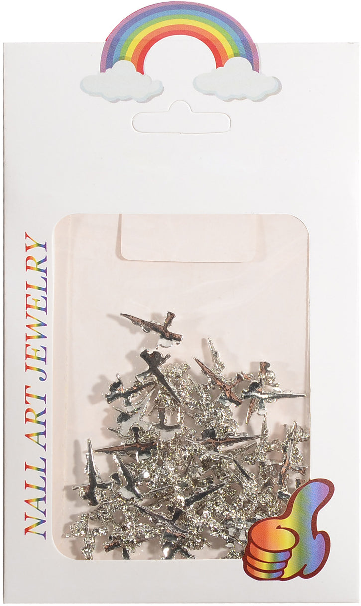 Internet Celebrity Retro Alloy Nail Art Accessories Metal Cross Heart Irregular Baroque Nail Parts Wholesale