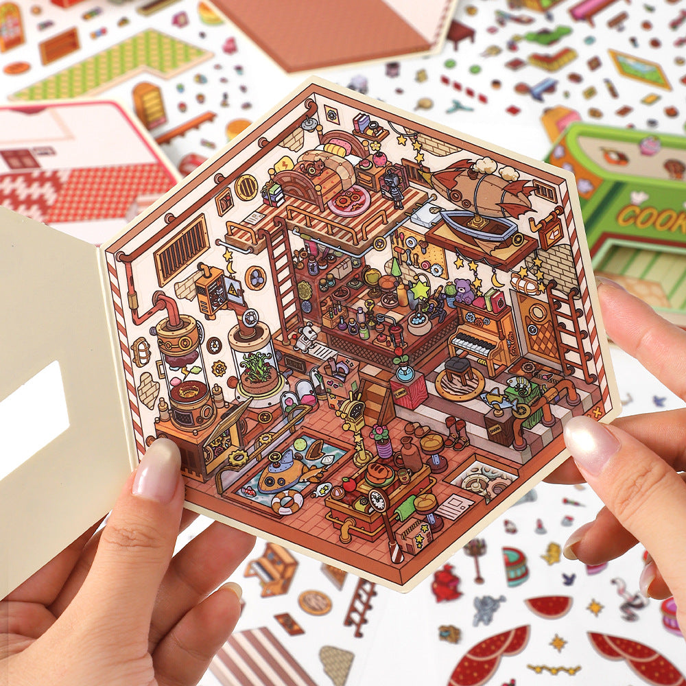 Infeel.Me 2.5D Scenery Stickers Today's Business 19th Edition Fun Journal DIY Scene Stickers