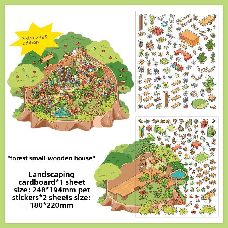 Infeel.Me 2.5D Ancient Style Scenery Stickers My Little House Series 4 Large Size DIY Stress Relief Stickers