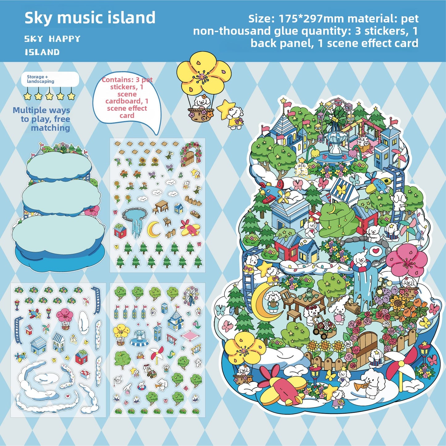 Scenery Stickers Large Scene Summer PET Scenery Material Stickers Journal DIY Decoration Stickers