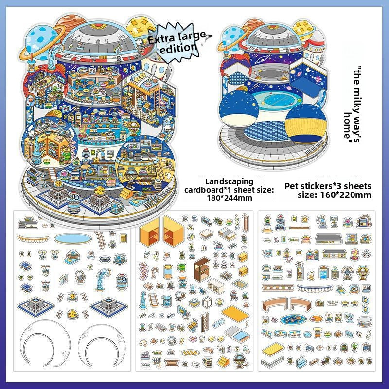 Infeel.Me 2.5D Ancient Style Scenery Stickers My Little House Series 4 Large Size DIY Stress Relief Stickers