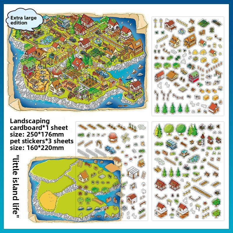 Infeel.Me 2.5D Ancient Style Scenery Stickers My Little House Series 4 Large Size DIY Stress Relief Stickers